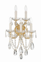 Maria Theresa 5 Light Hand Cut Crystal Polished Chrome Sconce 4425-CH-CL-MWP