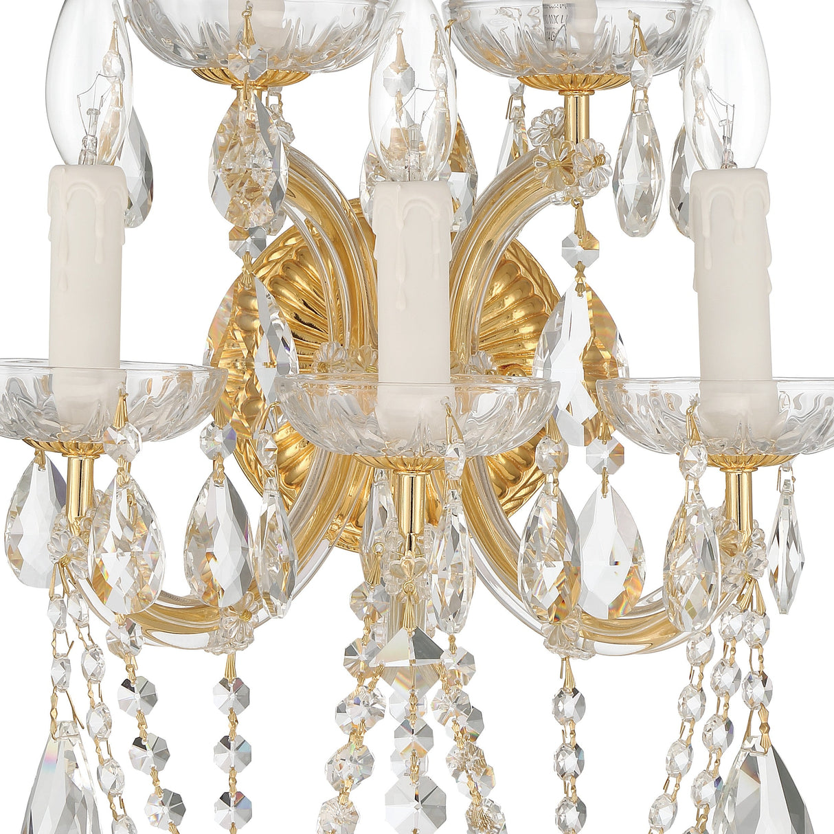 Maria Theresa 5 Light Hand Cut Crystal Polished Chrome Sconce 4425-CH-CL-MWP