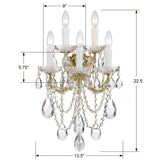 Maria Theresa 5 Light Hand Cut Crystal Polished Chrome Sconce 4425-CH-CL-MWP