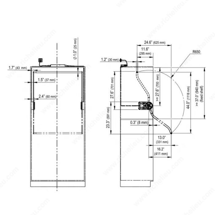Granberg 732160ETL10 BUTLER 732 - Electric Closet Rod