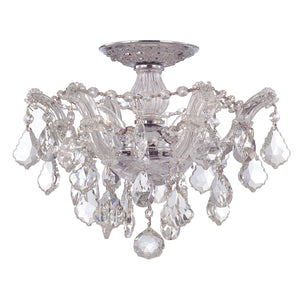 Maria Theresa 3 Light Swarovski Strass Crystal Polished Chrome Semi Flush Mount 4430-CH-CL-S
