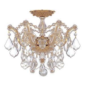 Maria Theresa 3 Light Swarovski Strass Crystal Polished Chrome Semi Flush Mount 4430-CH-CL-S
