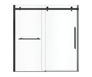 MAAX 138485-900-340-000 Vela 56 ½-59 x 59 in. 8 mm Sliding Tub Door with Towel Bar for Alcove Installation with Clear glass in Matte Black