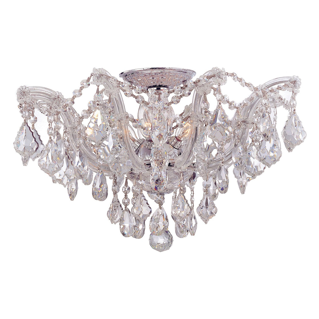 Maria Theresa 5 Light Swarovski Strass Crystal Polished Chrome Semi Flush Mount 4437-CH-CL-S