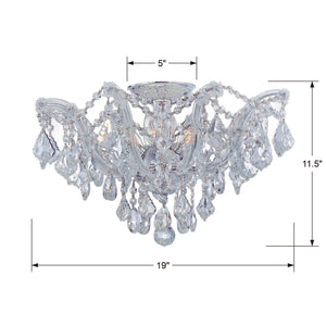 Maria Theresa 5 Light Swarovski Strass Crystal Polished Chrome Semi Flush Mount 4437-CH-CL-S