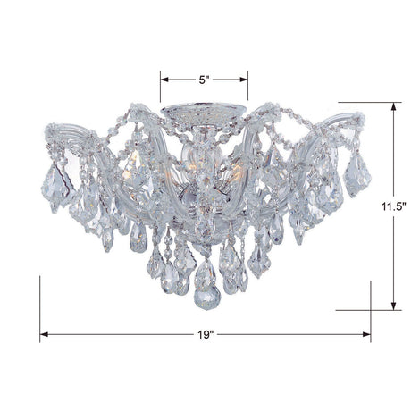 Maria Theresa 5 Light Swarovski Strass Crystal Polished Chrome Semi Flush Mount 4437-CH-CL-S