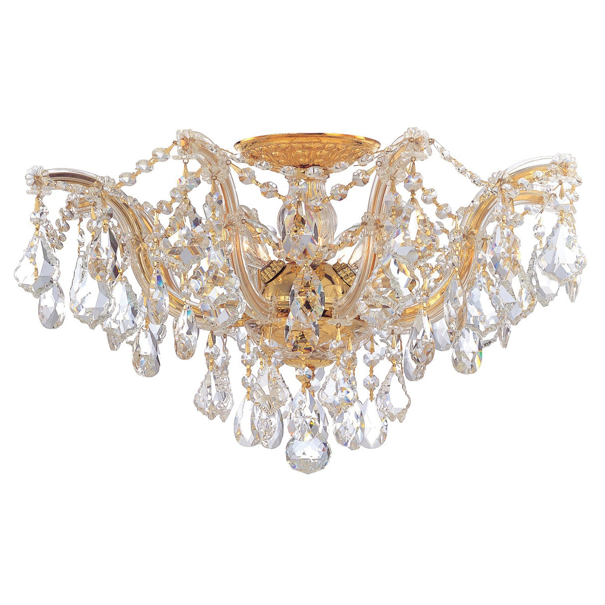 Maria Theresa 5 Light Swarovski Strass Crystal Gold Semi Flush Mount 4437-GD-CL-S