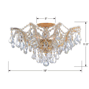Maria Theresa 5 Light Swarovski Strass Crystal Polished Chrome Semi Flush Mount 4437-CH-CL-S