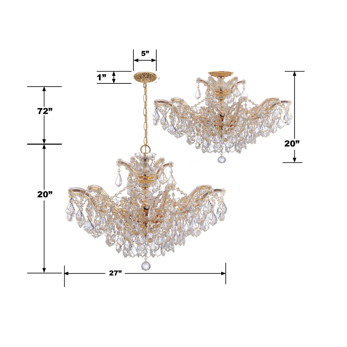 Maria Theresa 6 Light Swarovski Strass Crystal Polished Chrome Chandelier 4439-CH-CL-S