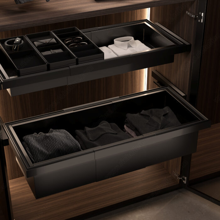 Rev-a-Shelf 5E22020301651 Rev-A-Shelf EDGE Adjustable Drawer Insert, 4 29/32 in, 12 1/8 in, 16 to 26 7/8 in