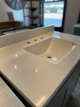 Cab-Tec/Wolf 37" Grey Vanity Combo – White Cultured Marble Top