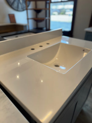 Cab-Tec/Wolf 37" Grey Vanity Combo – White Cultured Marble Top
