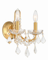 Filmore 2 Light Hand Cut Crystal Antique Gold Sconce 4452-GA-CL-MWP