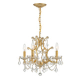 Filmore 4 Light Hand Cut Crystal Antique Gold Mini Chandelier 4454-GA-CL-MWP