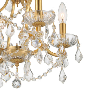Filmore 4 Light Hand Cut Crystal Antique Gold Mini Chandelier 4454-GA-CL-MWP