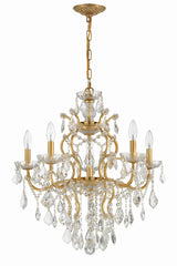 Filmore 6 Light Hand Cut Crystal Antique Gold Chandelier 4455-GA-CL-MWP