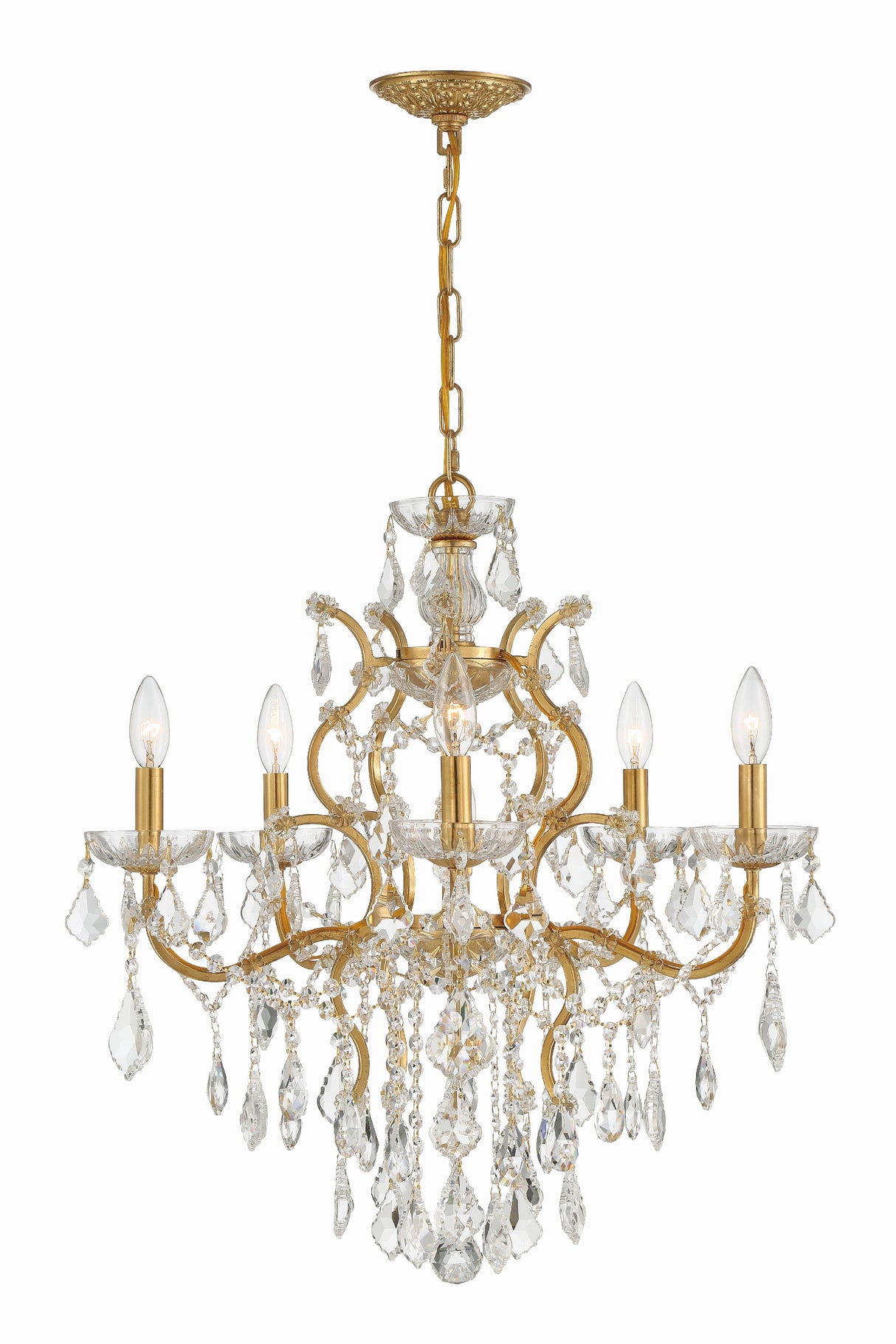 Filmore 6 Light Hand Cut Crystal Antique Gold Chandelier 4455-GA-CL-MWP