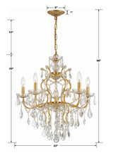 Filmore 6 Light Hand Cut Crystal Antique Gold Chandelier 4455-GA-CL-MWP