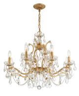 Filmore 12 Light Swarovski Strass Crystal Antique Gold Chandelier 4456-GA-CL-S