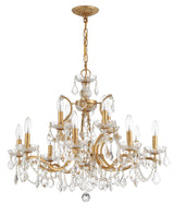 Filmore 12 Light Swarovski Strass Crystal Antique Gold Chandelier 4456-GA-CL-S