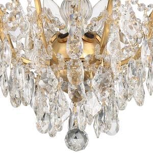 Filmore 5 Light Hand Cut Crystal Antique Gold Flush Mount 4457-GA-CL-MWP