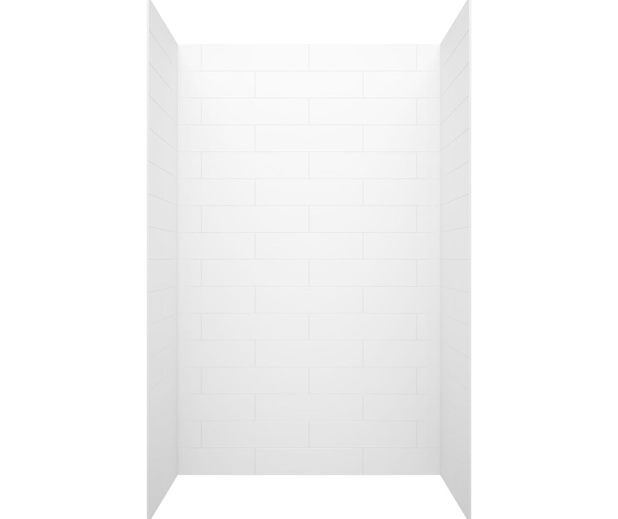 Swanstone MSMK96-3636 36 x 36 x 96 Swanstone Modern Subway Tile Glue up Shower Wall Kit in White MSMK963636.010