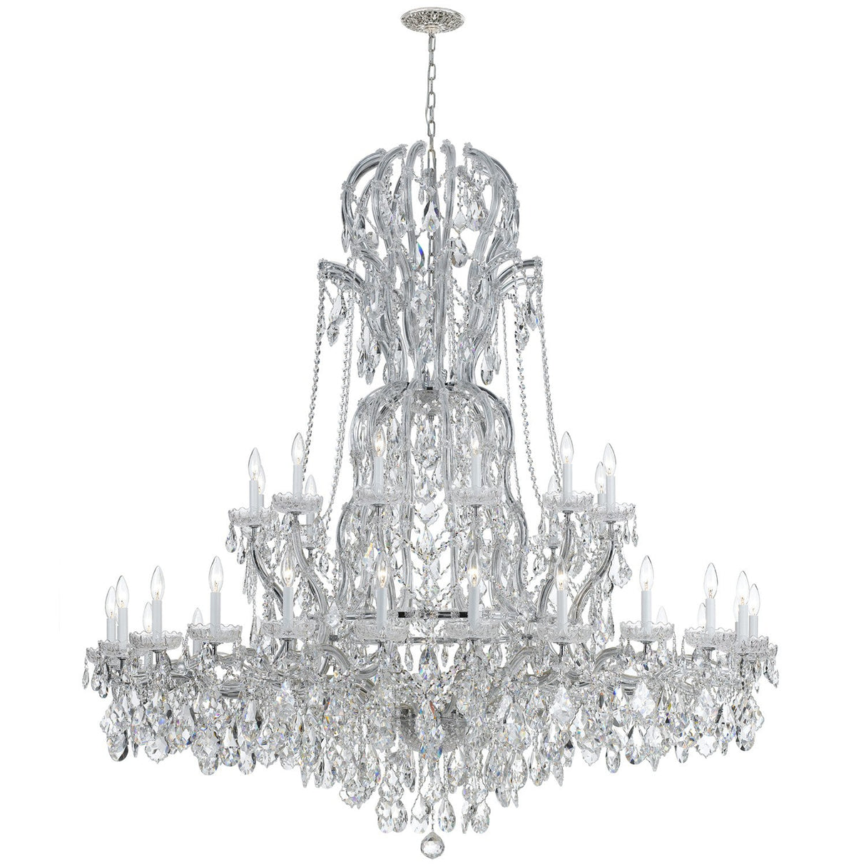 Maria Theresa 37 Light Hand Cut Crystal Polished Chrome Chandelier 4460-CH-CL-MWP