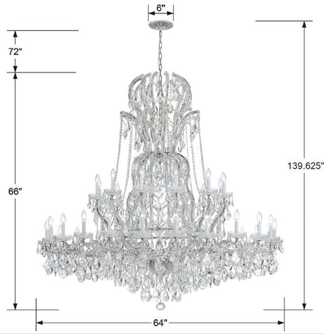 Maria Theresa 37 Light Hand Cut Crystal Polished Chrome Chandelier 4460-CH-CL-MWP