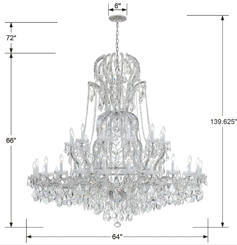 Maria Theresa 37 Light Hand Cut Crystal Polished Chrome Chandelier 4460-CH-CL-MWP