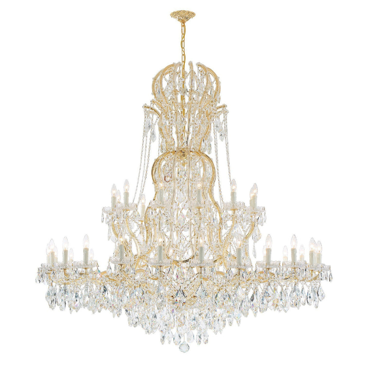 Maria Theresa 37 Light Hand Cut Crystal Gold Chandelier 4460-GD-CL-MWP