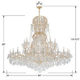 Maria Theresa 37 Light Hand Cut Crystal Polished Chrome Chandelier 4460-CH-CL-MWP