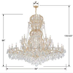 Maria Theresa 37 Light Hand Cut Crystal Polished Chrome Chandelier 4460-CH-CL-MWP