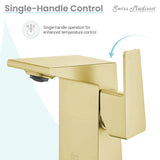 Carre Single Hole, Single-Handle, Bathroom Faucet in Brushed Gold