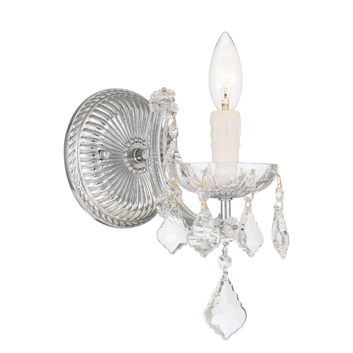 Maria Theresa 1 Light Hand Cut Crystal Polished Chrome Sconce 4471-CH-CL-MWP