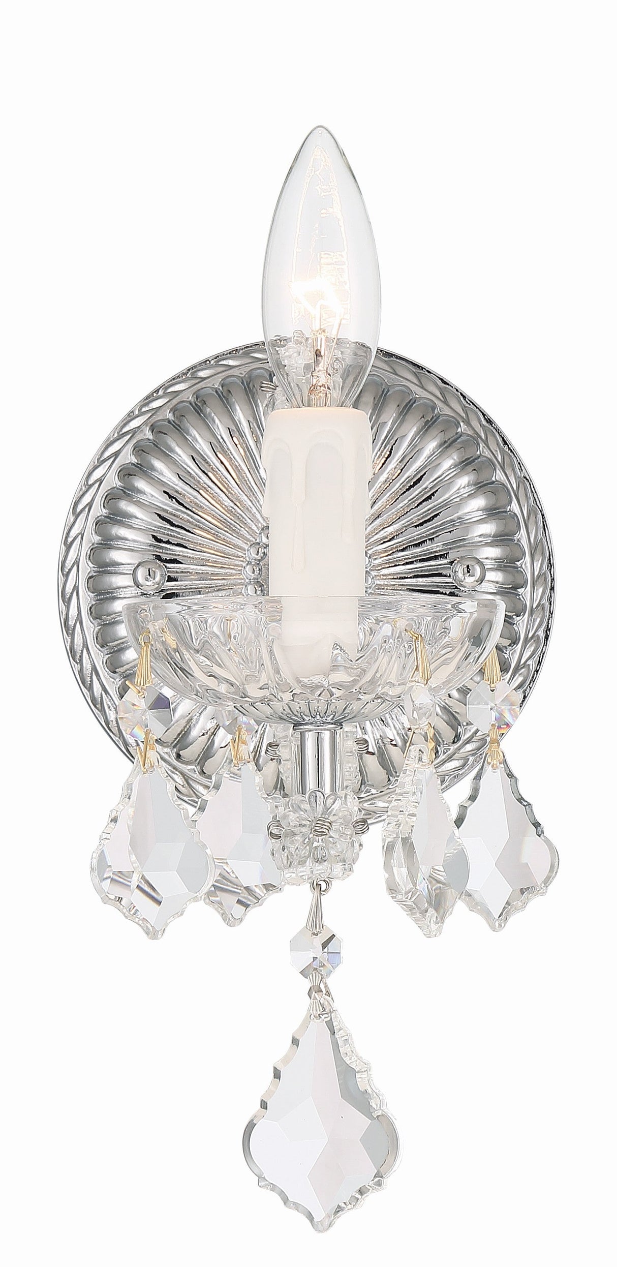 Maria Theresa 1 Light Hand Cut Crystal Polished Chrome Sconce 4471-CH-CL-MWP