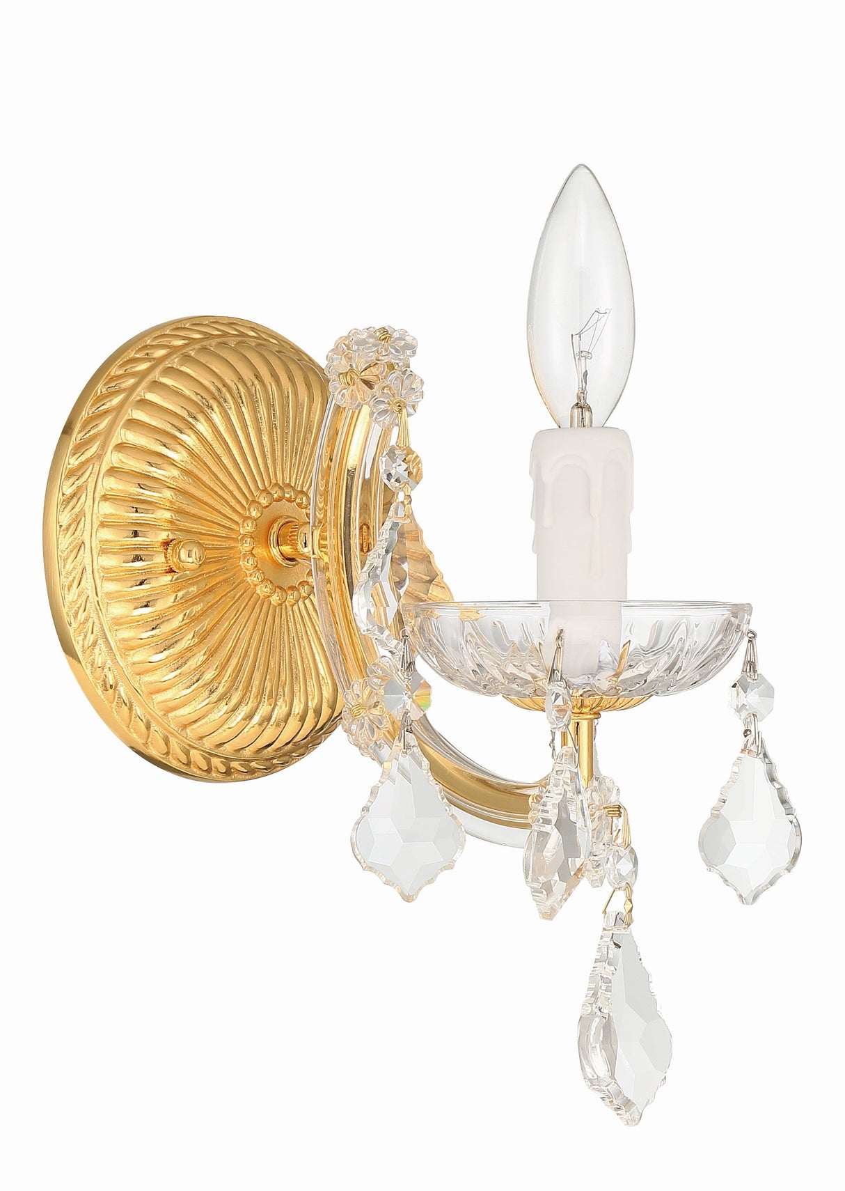 Maria Theresa 1 Light Hand Cut Crystal Polished Chrome Sconce 4471-CH-CL-MWP