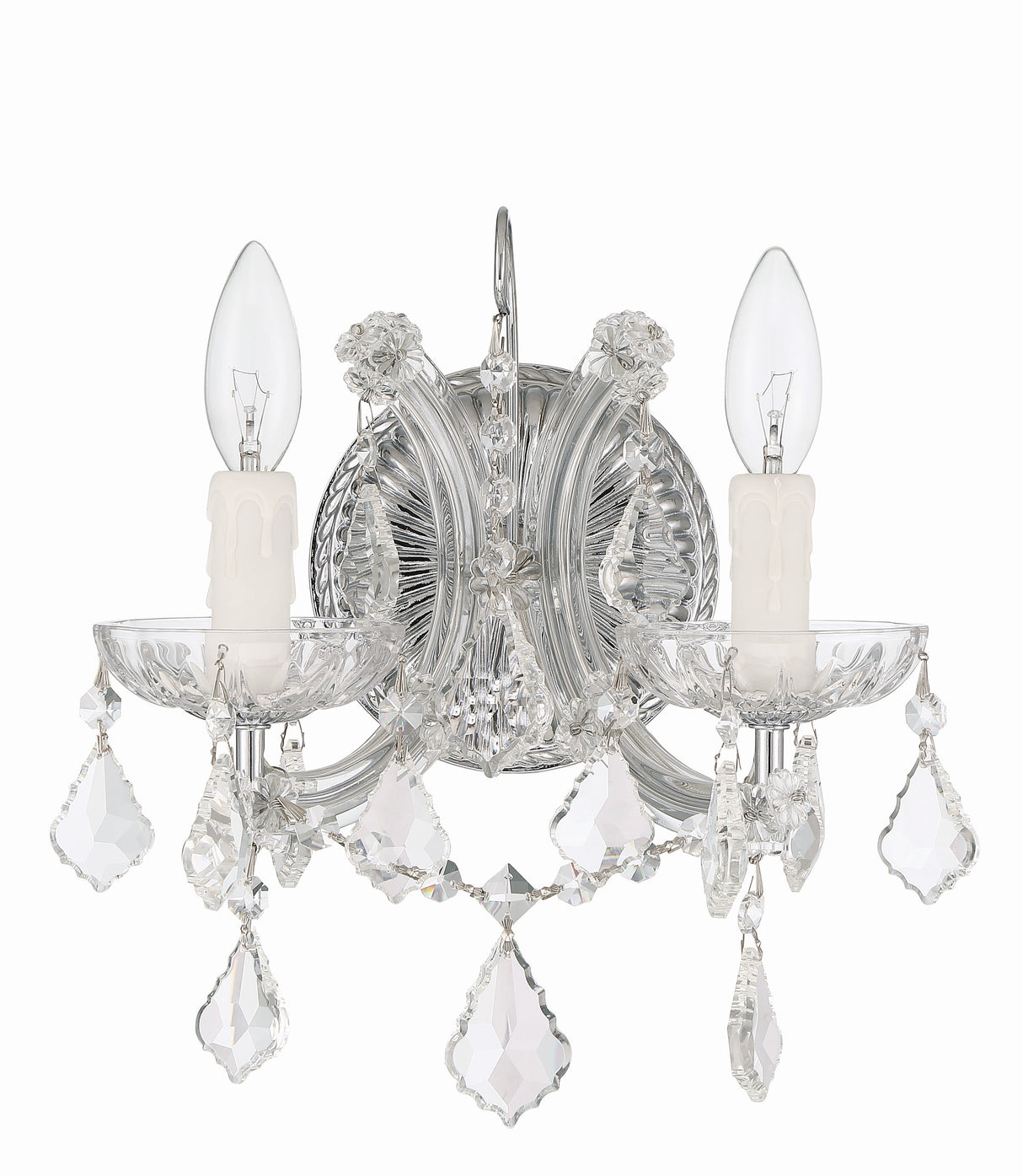 Maria Theresa 2 Light Clear Italian Crystal Polished Chrome Sconce 4472-CH-CL-I