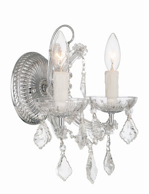 Maria Theresa 2 Light Clear Italian Crystal Polished Chrome Sconce 4472-CH-CL-I
