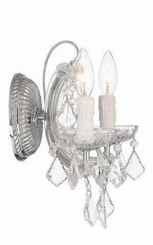 Maria Theresa 2 Light Clear Italian Crystal Polished Chrome Sconce 4472-CH-CL-I