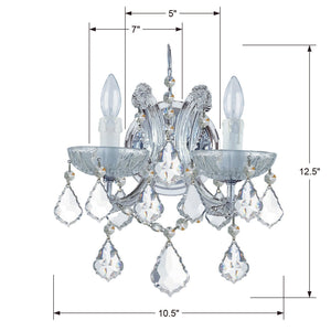 Maria Theresa 2 Light Swarovski Strass Crystal Polished Chrome Sconce 4472-CH-CL-S