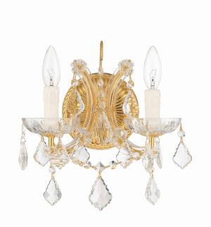 Maria Theresa 2 Light Clear Italian Crystal Polished Chrome Sconce 4472-CH-CL-I