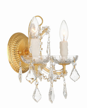 Maria Theresa 2 Light Clear Italian Crystal Polished Chrome Sconce 4472-CH-CL-I