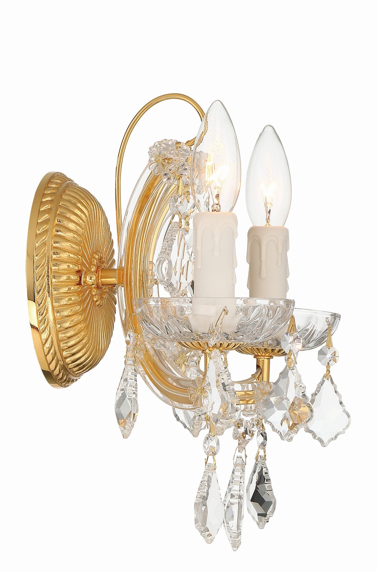 Maria Theresa 2 Light Clear Italian Crystal Polished Chrome Sconce 4472-CH-CL-I