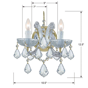 Maria Theresa 2 Light Swarovski Strass Crystal Polished Chrome Sconce 4472-CH-CL-S