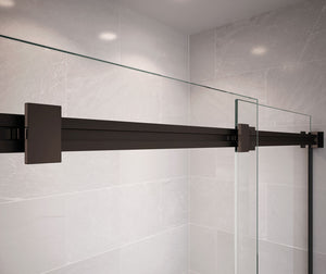MAAX 136270-900-173-000 Duel 56-59 x 55 ½-59 in. 8 mm Bypass Tub Door for Alcove Installation with Clear glass in Dark Bronze