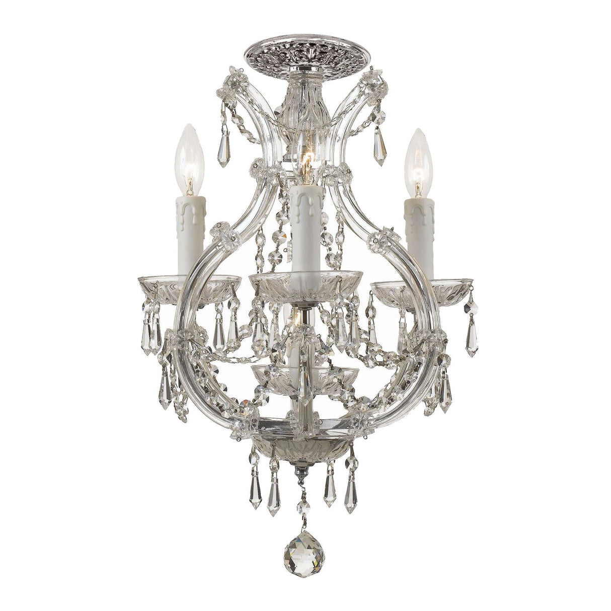 Maria Theresa 4 Light Swarovski Strass Crystal Polished Chrome Semi Flush Mount 4473-CH-CL-S_CEILING