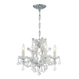 Maria Theresa 4 Light Clear Italian Crystal Polished Chrome Mini Chandelier 4474-CH-CL-I