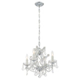 Maria Theresa 4 Light Clear Italian Crystal Polished Chrome Mini Chandelier 4474-CH-CL-I