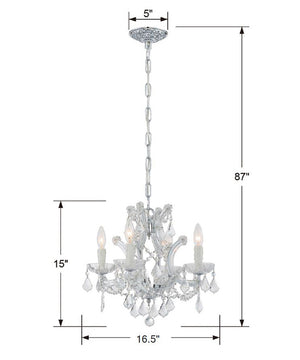 Maria Theresa 4 Light Swarovski Strass Crystal Polished Chrome Mini Chandelier 4474-CH-CL-S