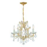 Maria Theresa 4 Light Clear Italian Crystal Polished Chrome Mini Chandelier 4474-CH-CL-I